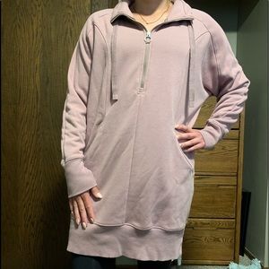 Quarter zip pink Athleta sweatshirt dress, size large